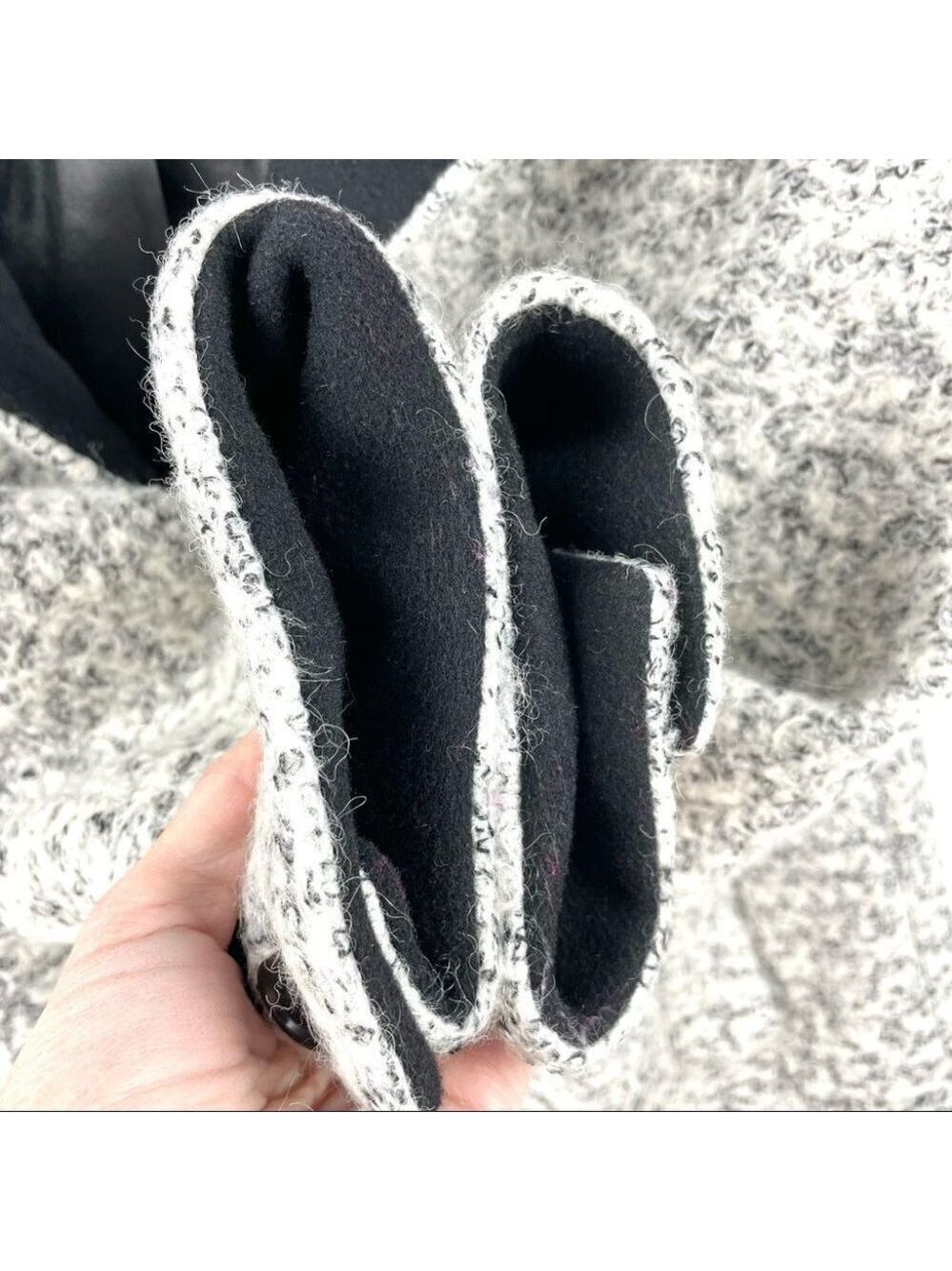 DKNY Black and White Tweed Coat - Picture 11 of 13
